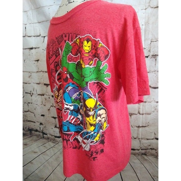 Official Marvel Comics T-Shirt Red Youth XL Adult Small Hulk Thor Spiderman - Picture 3 of 5